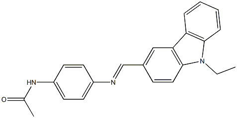 N-(4-{[(E)-(9-ethyl-9H-carbazol-3-yl)methylidene]amino}phenyl)acetamide Struktur