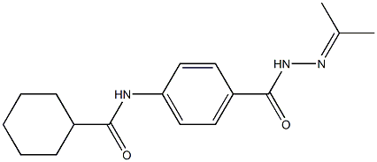 N-(4-{[2-(1-methylethylidene)hydrazino]carbonyl}phenyl)cyclohexanecarboxamide Struktur