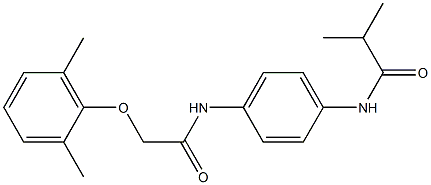 N-(4-{[2-(2,6-dimethylphenoxy)acetyl]amino}phenyl)-2-methylpropanamide Struktur