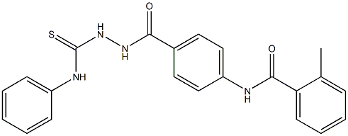 N-(4-{[2-(anilinocarbothioyl)hydrazino]carbonyl}phenyl)-2-methylbenzamide Struktur