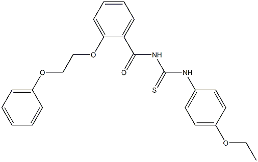 N-(4-ethoxyphenyl)-N'-[2-(2-phenoxyethoxy)benzoyl]thiourea Struktur