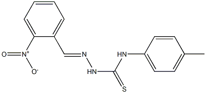 N-(4-methylphenyl)-2-[(E)-(2-nitrophenyl)methylidene]-1-hydrazinecarbothioamide Struktur