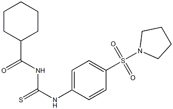 N-(cyclohexylcarbonyl)-N'-[4-(1-pyrrolidinylsulfonyl)phenyl]thiourea Struktur