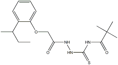 N-[(2-{2-[2-(sec-butyl)phenoxy]acetyl}hydrazino)carbothioyl]-2,2-dimethylpropanamide Struktur