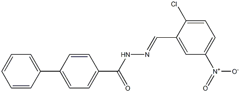 N'-[(E)-(2-chloro-5-nitrophenyl)methylidene][1,1'-biphenyl]-4-carbohydrazide Struktur