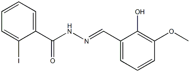 N'-[(E)-(2-hydroxy-3-methoxyphenyl)methylidene]-2-iodobenzohydrazide Struktur