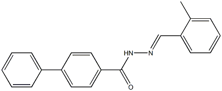 N'-[(E)-(2-methylphenyl)methylidene][1,1'-biphenyl]-4-carbohydrazide Struktur