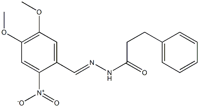 N'-[(E)-(4,5-dimethoxy-2-nitrophenyl)methylidene]-3-phenylpropanohydrazide Struktur