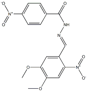 N'-[(E)-(4,5-dimethoxy-2-nitrophenyl)methylidene]-4-nitrobenzohydrazide Struktur