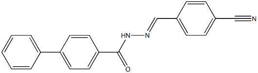 N'-[(E)-(4-cyanophenyl)methylidene][1,1'-biphenyl]-4-carbohydrazide Struktur