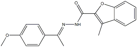 N'-[(E)-1-(4-methoxyphenyl)ethylidene]-3-methyl-1-benzofuran-2-carbohydrazide Struktur