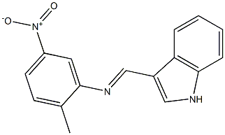 N-[(E)-1H-indol-3-ylmethylidene]-N-(2-methyl-5-nitrophenyl)amine Struktur