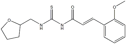 N-[(E)-3-(2-methoxyphenyl)-2-propenoyl]-N'-(tetrahydro-2-furanylmethyl)thiourea Struktur