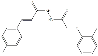 N'-[(E)-3-(4-fluorophenyl)-2-propenoyl]-2-(2-methylphenoxy)acetohydrazide Struktur