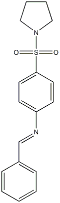 N-[(E)-phenylmethylidene]-N-[4-(1-pyrrolidinylsulfonyl)phenyl]amine Struktur