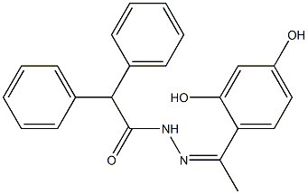 N'-[(Z)-1-(2,4-dihydroxyphenyl)ethylidene]-2,2-diphenylacetohydrazide Struktur