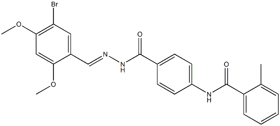 N-[4-({2-[(E)-(5-bromo-2,4-dimethoxyphenyl)methylidene]hydrazino}carbonyl)phenyl]-2-methylbenzamide Struktur