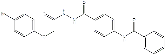 N-[4-({2-[2-(4-bromo-2-methylphenoxy)acetyl]hydrazino}carbonyl)phenyl]-2-methylbenzamide Struktur