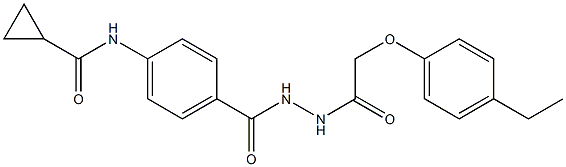 N-[4-({2-[2-(4-ethylphenoxy)acetyl]hydrazino}carbonyl)phenyl]cyclopropanecarboxamide Struktur