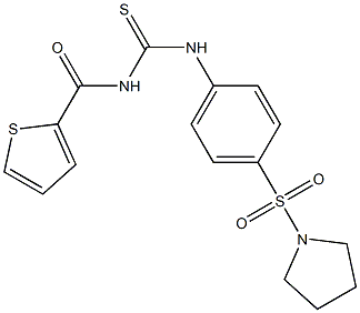 N-[4-(1-pyrrolidinylsulfonyl)phenyl]-N'-(2-thienylcarbonyl)thiourea Struktur