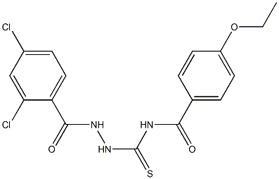 N-{[2-(2,4-dichlorobenzoyl)hydrazino]carbothioyl}-4-ethoxybenzamide Struktur