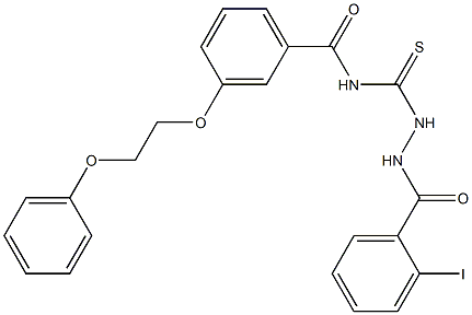 N-{[2-(2-iodobenzoyl)hydrazino]carbothioyl}-3-(2-phenoxyethoxy)benzamide Struktur