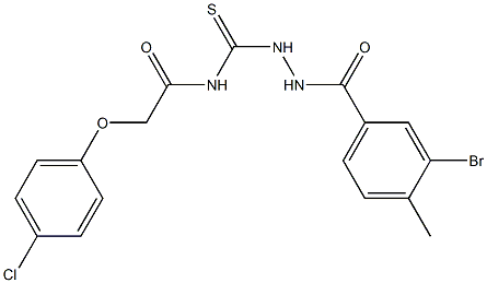 N-{[2-(3-bromo-4-methylbenzoyl)hydrazino]carbothioyl}-2-(4-chlorophenoxy)acetamide Struktur