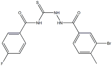 N-{[2-(3-bromo-4-methylbenzoyl)hydrazino]carbothioyl}-4-fluorobenzamide Struktur