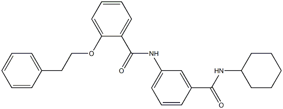 N-{3-[(cyclohexylamino)carbonyl]phenyl}-2-(phenethyloxy)benzamide Struktur