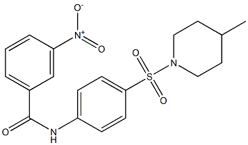 N-{4-[(4-methyl-1-piperidinyl)sulfonyl]phenyl}-3-nitrobenzamide Struktur