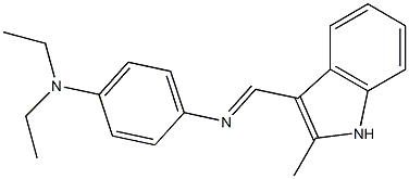 N-[4-(diethylamino)phenyl]-N-[(E)-(2-methyl-1H-indol-3-yl)methylidene]amine Struktur