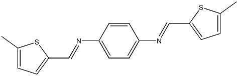 N-[(E)-(5-methyl-2-thienyl)methylidene]-N-(4-{[(E)-(5-methyl-2-thienyl)methylidene]amino}phenyl)amine Struktur