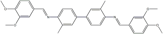 N-[(E)-(3,4-dimethoxyphenyl)methylidene]-N-(4'-{[(E)-(3,4-dimethoxyphenyl)methylidene]amino}-3,3'-dimethyl[1,1'-biphenyl]-4-yl)amine Struktur