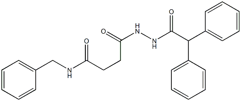 N-benzyl-4-[2-(2,2-diphenylacetyl)hydrazino]-4-oxobutanamide Struktur