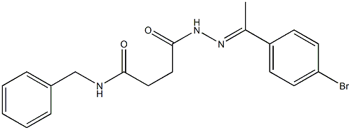 N-benzyl-4-{2-[(E)-1-(4-bromophenyl)ethylidene]hydrazino}-4-oxobutanamide Struktur