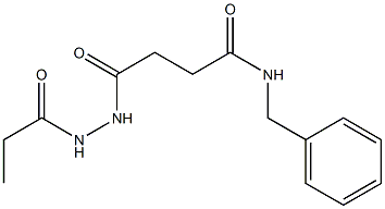 N-benzyl-4-oxo-4-(2-propionylhydrazino)butanamide Struktur