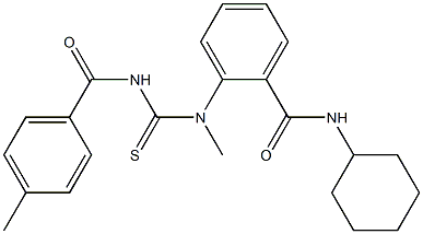 N-cyclohexyl-2-(methyl{[(4-methylbenzoyl)amino]carbothioyl}amino)benzamide Struktur