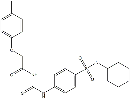 N-cyclohexyl-4-[({[2-(4-methylphenoxy)acetyl]amino}carbothioyl)amino]benzenesulfonamide Struktur