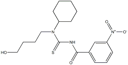 N-cyclohexyl-N-(4-hydroxybutyl)-N'-(3-nitrobenzoyl)thiourea Struktur