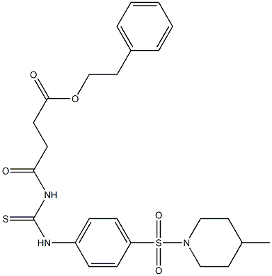 phenethyl 4-[({4-[(4-methyl-1-piperidinyl)sulfonyl]anilino}carbothioyl)amino]-4-oxobutanoate Struktur