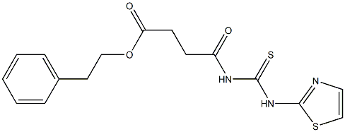 phenethyl 4-oxo-4-{[(1,3-thiazol-2-ylamino)carbothioyl]amino}butanoate Struktur