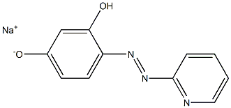 sodium 3-hydroxy-4-[(E)-2-(2-pyridinyl)diazenyl]benzenolate Struktur