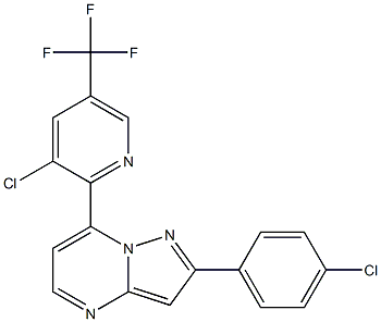 2-(4-chlorophenyl)-7-[3-chloro-5-(trifluoromethyl)-2-pyridinyl]pyrazolo[1,5-a]pyrimidine Struktur