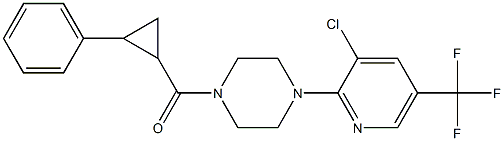 {4-[3-chloro-5-(trifluoromethyl)-2-pyridinyl]piperazino}(2-phenylcyclopropyl)methanone Struktur