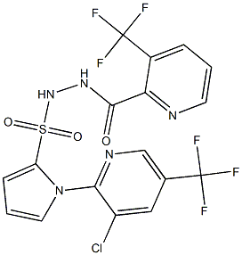 1-[3-chloro-5-(trifluoromethyl)-2-pyridinyl]-N'-{[3-(trifluoromethyl)-2-pyridinyl]carbonyl}-1H-pyrrole-2-sulfonohydrazide Struktur