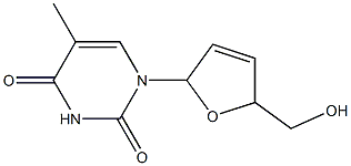 1-[5-(hydroxymethyl)-2,5-dihydro-2-furanyl]-5-methyl-2,4(1H,3H)-pyrimidinedione Struktur