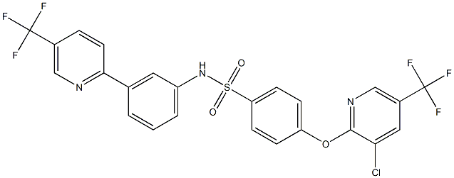 4-{[3-chloro-5-(trifluoromethyl)-2-pyridinyl]oxy}-N-{3-[5-(trifluoromethyl)-2-pyridinyl]phenyl}benzenesulfonamide Struktur