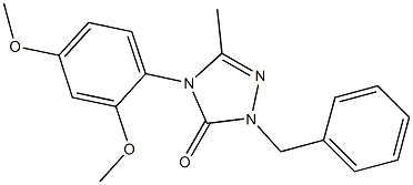 2-benzyl-4-(2,4-dimethoxyphenyl)-5-methyl-2,4-dihydro-3H-1,2,4-triazol-3-one Struktur