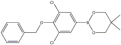 2-(4-Benzyloxy-3,5-dichlorophenyl)-5,5-dimethyl-1,3,2-dioxaborinane Struktur