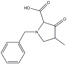 1-benzyl-4-methyl-3-oxopyrrolidine-2-carboxylic acid Struktur